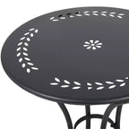 Christopher Knight Home Tisha Outdoor Modern Iron 3 Piece Bistro Set with Curved Open Backrest