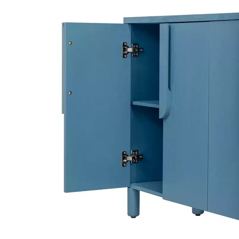 4-Door Buffet Cabinet with Storage, Wood Sideboard Cabinet with Handles and Adjustable Shelves