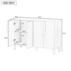 4-Door Buffet Cabinet with Storage, Wood Sideboard Cabinet with Handles and Adjustable Shelves