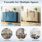 4-Door Buffet Cabinet with Storage, Wood Sideboard Cabinet with Handles and Adjustable Shelves