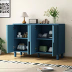 4-Door Buffet Cabinet with Storage, Wood Sideboard Cabinet with Handles and Adjustable Shelves