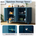 4-Door Buffet Cabinet with Storage, Wood Sideboard Cabinet with Handles and Adjustable Shelves