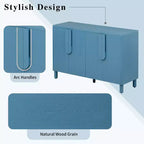4-Door Buffet Cabinet with Storage, Wood Sideboard Cabinet with Handles and Adjustable Shelves