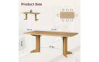 71 Large Dining Table for 6 to 8 People, Modern Dinner Table with Unique Wooden Legs, Rectangle Dining Table for Kitchen, Dining Room & Living Room