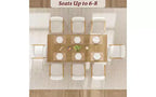 71 Large Dining Table for 6 to 8 People, Modern Dinner Table with Unique Wooden Legs, Rectangle Dining Table for Kitchen, Dining Room & Living Room