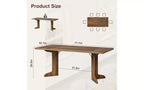 71 Large Dining Table for 6 to 8 People, Modern Dinner Table with Unique Wooden Legs, Rectangle Dining Table for Kitchen, Dining Room & Living Room