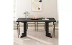 71 Large Dining Table for 6 to 8 People, Modern Dinner Table with Unique Wooden Legs, Rectangle Dining Table for Kitchen, Dining Room & Living Room
