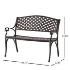 Christopher Knight Home Cozumel Outdoor 40.75 Cast Aluminum Bench, Shiny Copper