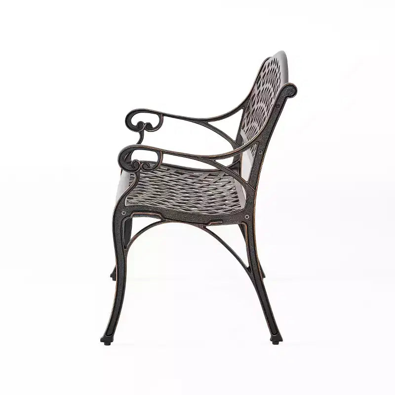 Christopher Knight Home Cozumel Outdoor 40.75 Cast Aluminum Bench, Shiny Copper