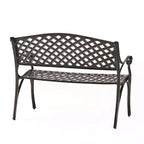 Christopher Knight Home Cozumel Outdoor 40.75 Cast Aluminum Bench, Shiny Copper