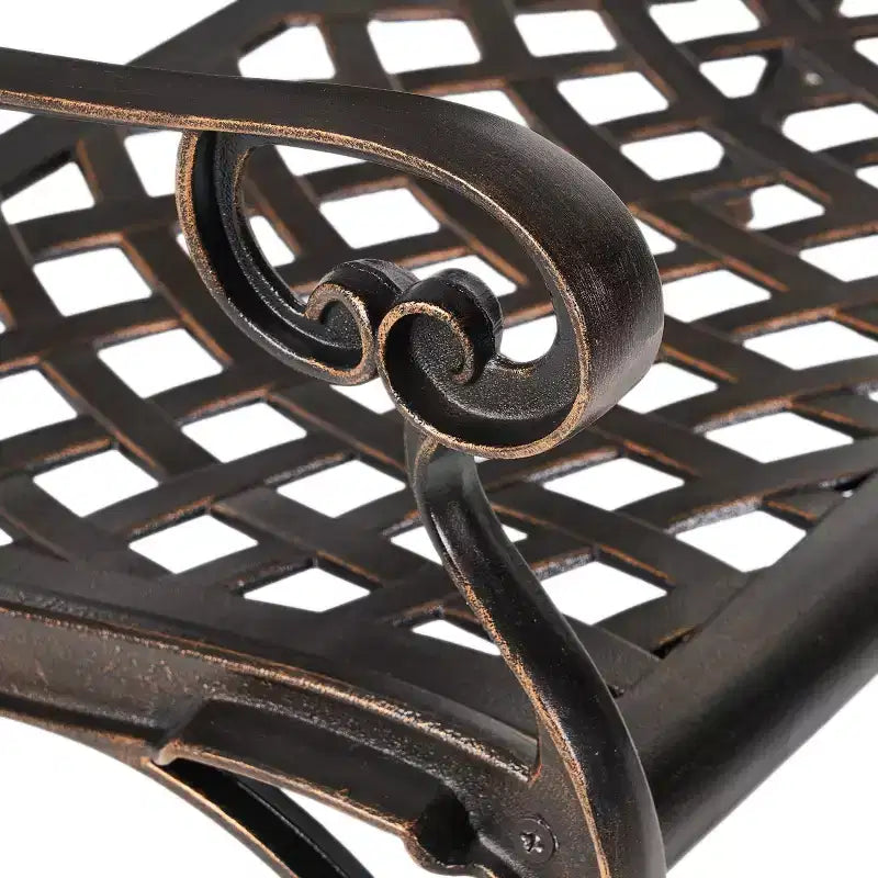 Christopher Knight Home Cozumel Outdoor 40.75 Cast Aluminum Bench, Shiny Copper