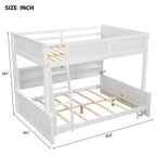 Twin XL/Full XL Over Queen Bunk Bed with Storage Cabinets and USB Ports, Sturdy Pine Wood Construction - ModernLuxe