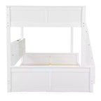 Twin XL/Full XL Over Queen Bunk Bed with Storage Cabinets and USB Ports, Sturdy Pine Wood Construction - ModernLuxe