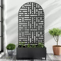 PexFix 72 in. H x 35 in. W Black Metal Arch Wall Planter Box with Trellis for Climbing Plants