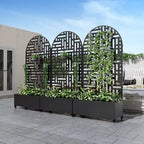 PexFix 72 in. H x 35 in. W Black Metal Arch Wall Planter Box with Trellis for Climbing Plants
