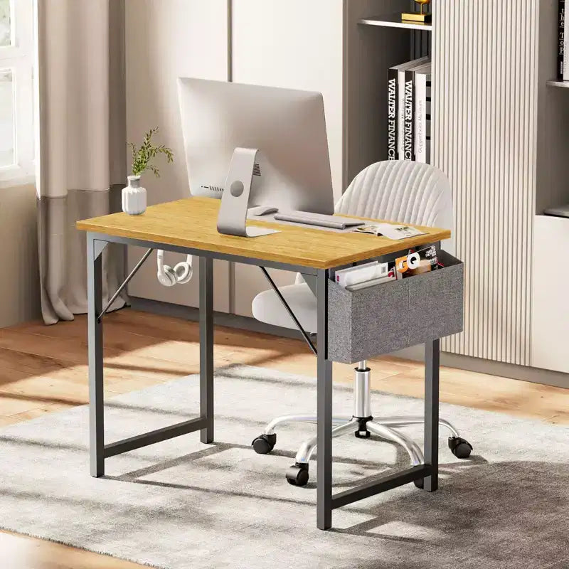 31-63 Inch Game Computer Desk with Storage, Home Office Modern Simple Style PC Table for Youth Student Adult, White
