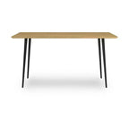 Signature Design by Ashley Gretlynn Modern Rectangular Dining Table - Light Natural Wood with Black Metal Legs - Seats 6