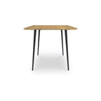 Signature Design by Ashley Gretlynn Modern Rectangular Dining Table - Light Natural Wood with Black Metal Legs - Seats 6