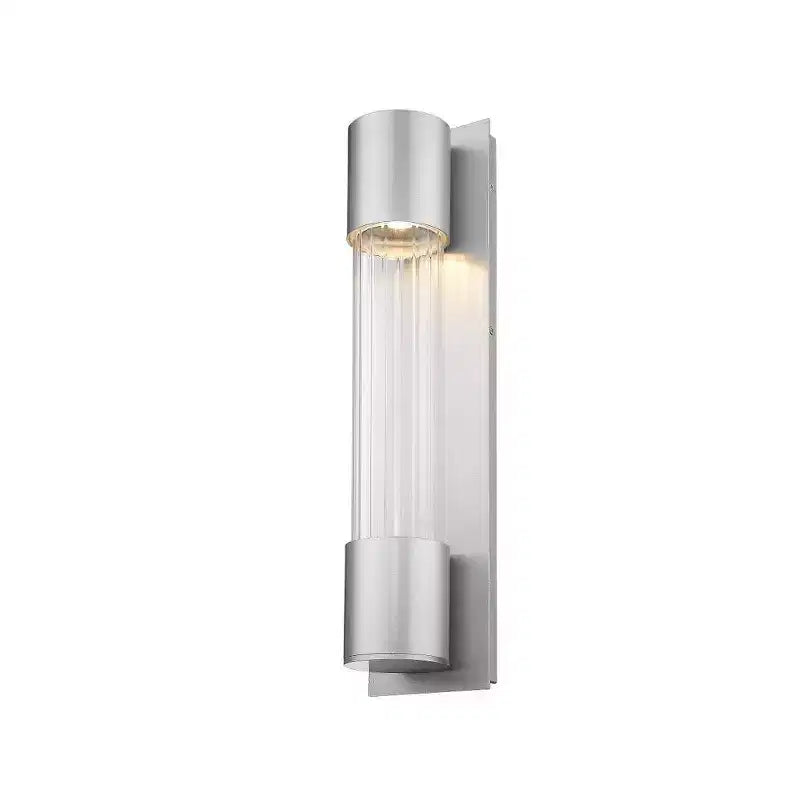 Striate Collection LED Wall Sconce - Modern Glass Cylinder, 21 Height, Dimmable, Wet Rated