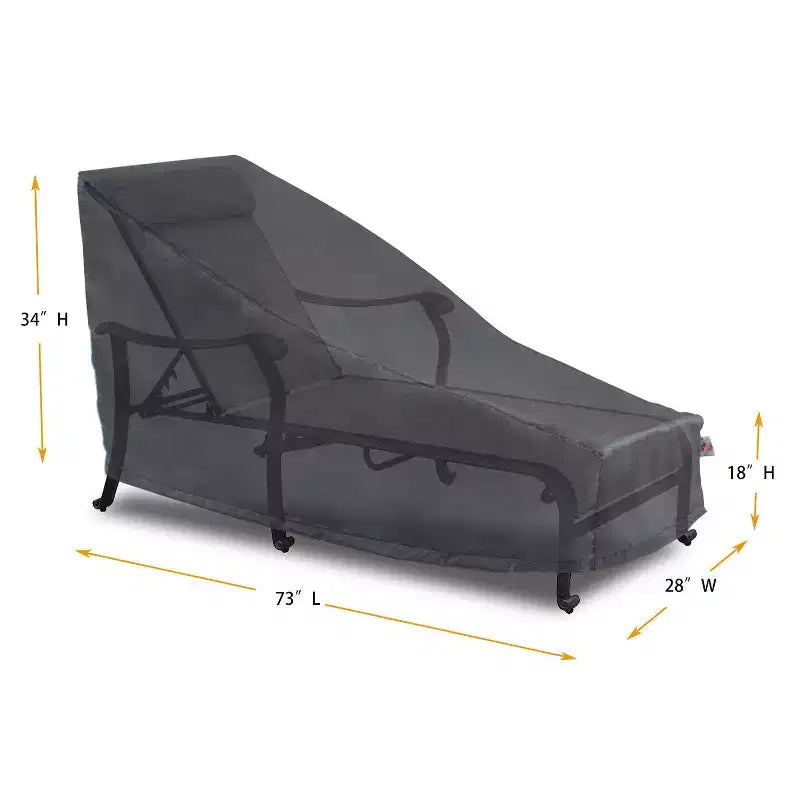 Summerset Shield Chaise Lounge Cover Ultimate Protection for Your Outdoor Furniture 73 x 28 x 18/22.5/37 Mercury