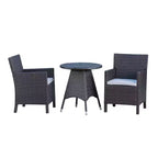 Christopher Knight Home Cypress Outdoor Wicker 3 Piece Round Bistro Set with Cushion