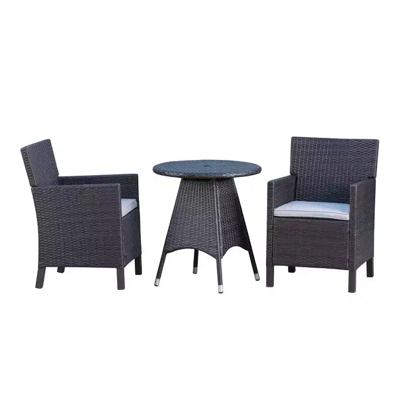 Christopher Knight Home Cypress Outdoor Wicker 3 Piece Round Bistro Set with Cushion