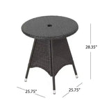 Christopher Knight Home Cypress Outdoor Wicker 3 Piece Round Bistro Set with Cushion