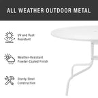 HomeStock Griffith 39 Outdoor Metal Dining Table White Satin