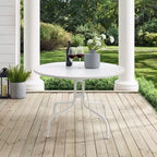 HomeStock Griffith 39 Outdoor Metal Dining Table White Satin