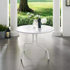 HomeStock Griffith 39 Outdoor Metal Dining Table White Satin
