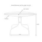 HomeStock Griffith 39 Outdoor Metal Dining Table White Satin
