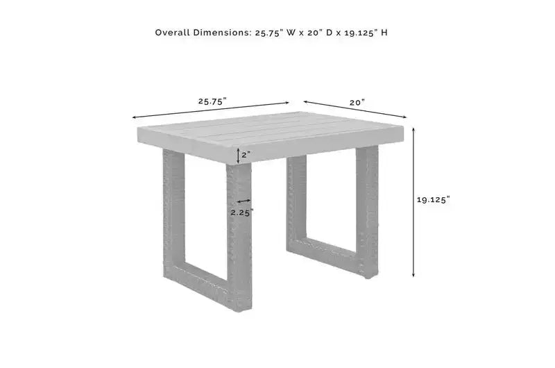 HomeStock Beaufort Outdoor Wicker Table - Brown