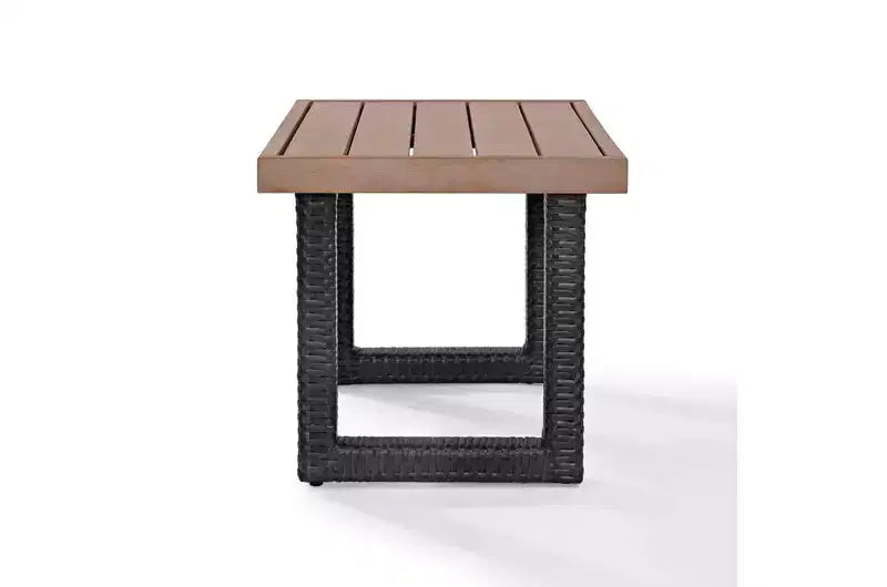 HomeStock Beaufort Outdoor Wicker Table - Brown
