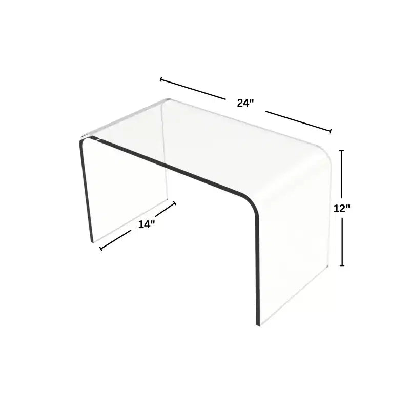 Lavish Home Acrylic Side Table, Multipurpose C-Shaped End Table, Laptop Lap Desk, Modern Furniture for Living Room, Bedroom, and Office