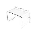 Lavish Home Acrylic Side Table, Multipurpose C-Shaped End Table, Laptop Lap Desk, Modern Furniture for Living Room, Bedroom, and Office