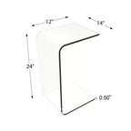 Lavish Home Acrylic Side Table, Multipurpose C-Shaped End Table, Laptop Lap Desk, Modern Furniture for Living Room, Bedroom, and Office
