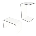 Lavish Home Acrylic Side Table, Multipurpose C-Shaped End Table, Laptop Lap Desk, Modern Furniture for Living Room, Bedroom, and Office