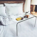 Lavish Home Acrylic Side Table, Multipurpose C-Shaped End Table, Laptop Lap Desk, Modern Furniture for Living Room, Bedroom, and Office