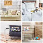 Lavish Home Acrylic Side Table, Multipurpose C-Shaped End Table, Laptop Lap Desk, Modern Furniture for Living Room, Bedroom, and Office