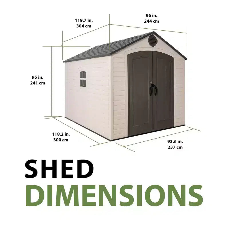 Lifetime 8 ft. x 10 ft. Outdoor Storage Shed, Tan (60371)