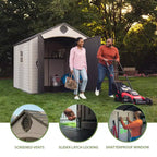 Lifetime 8 ft. x 10 ft. Outdoor Storage Shed, Tan (60371)
