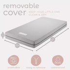 Modera Premium Baby Dual-Sided Bamboo Charcoal Infused Memory Foam Crib Mattress, Waterproof & Washasbsle Cover