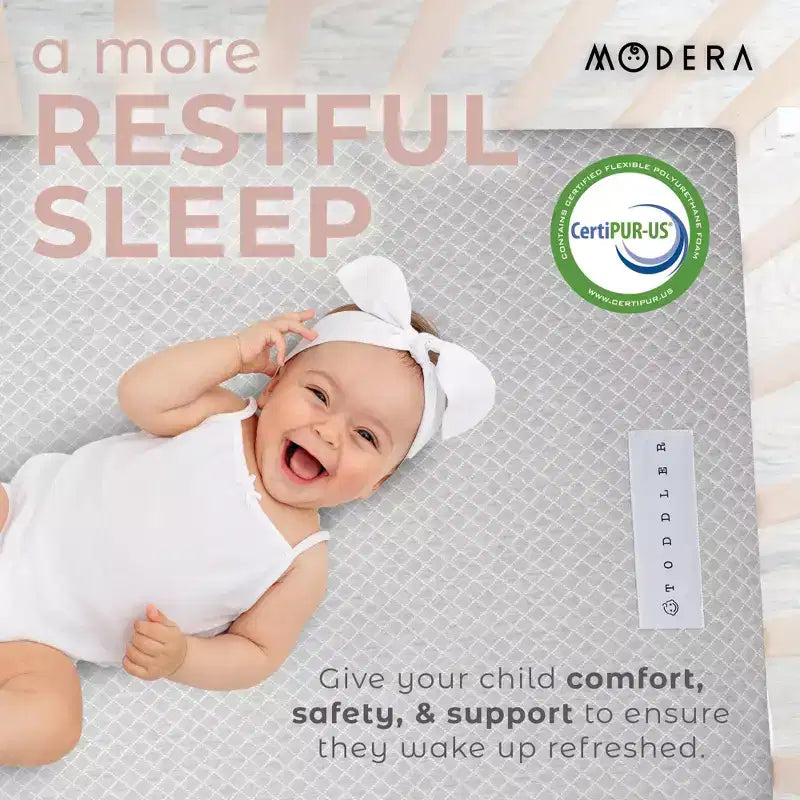 Modera Premium Baby Dual-Sided Bamboo Charcoal Infused Memory Foam Crib Mattress, Waterproof & Washasbsle Cover