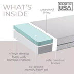 Modera Premium Baby Dual-Sided Bamboo Charcoal Infused Memory Foam Crib Mattress, Waterproof & Washasbsle Cover