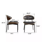 Luck Live Modern Patio Dining Chairs 2-Piece Outdoor Armless Dining Chair Set/Black&Metal Frame,
