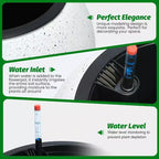 10.2 H x 13.5 Dia (10 Opening) Round Self-Watering Indoor Plant Pots with Drainage & Water Level Monitor, White Dot Design