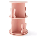 Costway Kids Rotating Bookshelf 2 Tier Freestanding 360 Revolving Display Storage Rack White/Pink