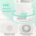 Costway Kids Rotating Bookshelf 2 Tier Freestanding 360 Revolving Display Storage Rack White/Pink