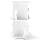 Costway Kids Rotating Bookshelf 2 Tier Freestanding 360 Revolving Display Storage Rack White/Pink