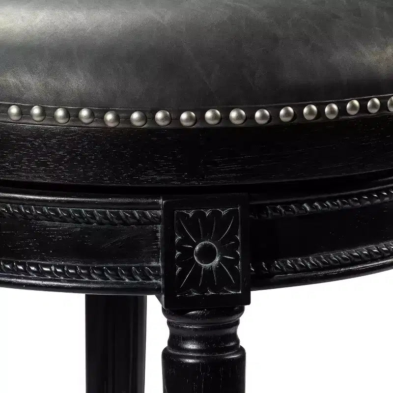 Maven Lane Pullman Swivel Bar Stools with Faux Leather